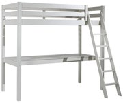 Białe podwyższone łóżko dziecięce z litego drewna sosnowego 90x200 cm PINO – Vipack