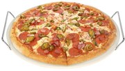 Kamień do pieczenia pizzy, chleba + metalowa podstawka do podawania