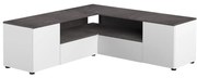 Biało-szara szafka pod TV w dekorze betonu 130x46 cm Angle – TemaHome