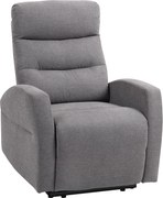 HOMCOM Regulowany Fotel Relaksacyjny z Podnóżkiem, Nowoczesny Tapicerowany Fotel, Ciemnoszary