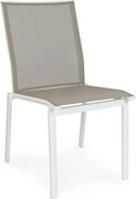 Zestaw 4 krzeseł ogrodowych z textilene i białego aluminium - ZARAGOZA