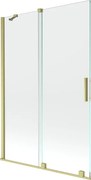 Mexen Velar parawan nawannowy 2-skrzydłowy rozsuwany 120 x 150 cm, transparent, złoty szczotkowany - 896-120-000-01-55