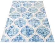 Niebieski prostokątny dywan w marokański wzór Z6-Z17