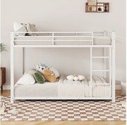 Łóżko piętrowe 2 x 140 x 200 cm - łóżko żelazne - białe