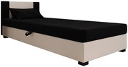 Łóżko pojedyncze tapicerowane czarny + ecru G4-D11