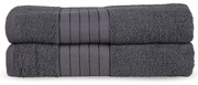 Antracytowe bawełniane ręczniki kąpielowe frotte zestaw 2 szt. 70x140 cm – Good Morning