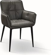 Zestaw 4 krzeseł ze sztucznej skóry w kolorze antracytowym - KENSINGTON