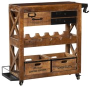 Szafka na wino z litego drewna mango liczba butelek 5, 100x92x30 cm Ravi – Interia Home &amp; Living