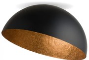 Lampa sufitowa, plafon - Sfera Sigma czarno-miedziana, czasza średnica 35, 50, 70, 90 cm