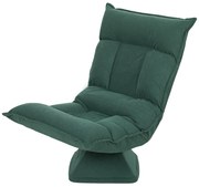 HOMCOM Nowoczesne Krzesło Podłogowe z 5-stopniową Regulacją Oparcia, Obrotowe, Zielony