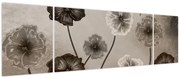 Obraz - Rysowane kwiaty (170x50 cm)