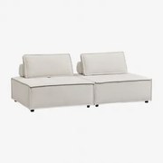 Sofa Modułowa 2-częściowa W Tkaninie Vermont Kremowo-beżowy Szenil - Sklum