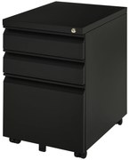 Vinsetto Rollcontainer Biurowy z 3 Szufladami Czarny 39x48x60cm Przechowywanie Dokumentów | Aosom PL
