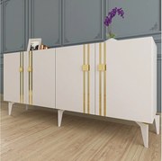 Komoda – 150 cm szerokości – 80 cm wysokości – biała – płyta wiórowa