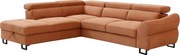 Kanapa narożna lewostronna z teksturowanej tkaniny w kolorze terakota VAVERDO