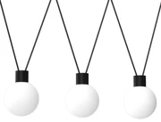 Lampa wisząca CAPRI 3xG9, 3 klosze, potrójna, białe, kula, czarne