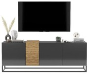 Szafka RTV NAVA 2 160 grafit połysk/dąb artisan MEBLE LINDNER