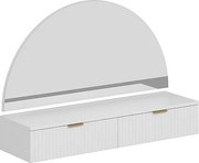 Toaletka wisząca z lustrem i oświetleniem LED - 2 szuflady - Biały - FRALYN marki Pascal Morabito