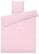 Różowa pościel jednoosobowa z perkalu bawełnianego 140x200 cm Daisy – JUNA