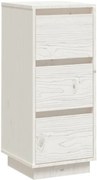 Biała wąska drewniana komoda z 3 szufladami P4-L51