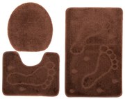 Komplet 3 częściowy brązowych dywaników do łazienki B2-D95
