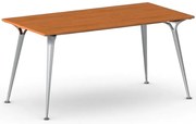 Stół konferencyjny do biura PRIMO ALFA, 160x80 cm, szaro-srebrna podstawa, czereśnia