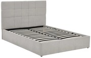 Łóżko ze skrzynią 160 x 200 cm - Tkanina - Szary - HOPEYA Pascala Morabito