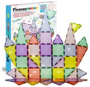 PicassoTiles zestaw 48 elementów Blokimagnetyczne, brokatowe