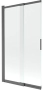 Mexen Fox parawan nawannowy 2-skrzydłowy przesuwny 100 x 150 cm, transparent, gun gray szczotkowany - 891-100-002-66-00