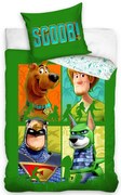 Dziecięca pościel bawełniana Scooby Doo Zielona czwórka, 140 x 200 cm