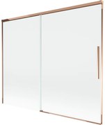 Mexen Rox parawan nawannowy 2-skrzydłowy rozsuwany 190 x 150 cm, transparent, różowe złoto - 8C9-190-001-60-00