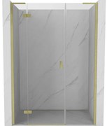 Mexen Mist-H L drzwi prysznicowe uchylne lewe 150 cm, transparent, złote szczotkowane - 8A5L-150-001-55-00-L