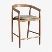 Wysoki Skórzany Stołek Visby (70 Cm) Bamboo Green - Sklum