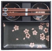6-częściowy komplet szarych naczyń ceramicznych do sushi MIJ Sakura
