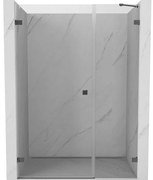 Mexen Lunar-B drzwi prysznicowe uchylne lewe 140 cm, transparent, gun metal - 832S-140-050-95-00-L