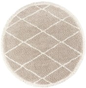 Dywan shaggy Blake romby beżowe koło 120 cm x 120 cm