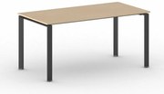 Stół konferencyjny do biura PRIMO INFINITY, 160x80 cm, czarna podstawa, buk