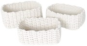 Koszyki do przechowywania z bawełny Kargo, skandynawski splot, 3 sztuki