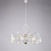 Żyrandol koszowy z żelaza lakierowanego na biało w stylu shabby chic, 8 świateł, 112 Ø85 BL274-8-BCO