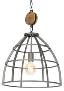 Industrialna lampa wisząca ciemnoszara z drewnem 47 cm - ArthurPrzemysłowy Oswietlenie wewnetrzne