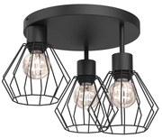 Plafon PARKLA 3xE27/15W/230V czarny