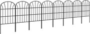 Outsunny Ogrodzenie ogrodowe, 8 elementów, metalowa rama dopasowująca się do kształtu, podział przestrzeni, 264x61 cm, Czarny