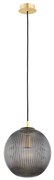 Lampa wiszaca złota do sypialni, ryflowana dymiona kula 25cm - Paloma 25 Dymiona