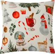 Poszewka na poduszkę z mikrofibry FESTIVE MAGIC 45x45 cm, biały