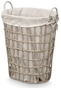 Kosz na pranie z materiałowym wkładem i uchwytami, 58 cm
