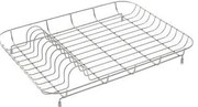 Niski chromowany metalowy ociekacz na naczynia Addis, 43x33x7 cm