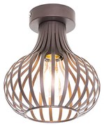 Nowoczesna lampa sufitowa brązowa 18 cm - Saffira Nowoczesny Oswietlenie wewnetrzne
