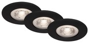 Briloner - ZESTAW 3x LED Łazienkowa oprawa wpuszczana LED/4,9W/230V IP44 czarna