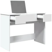 Biała toaletka kosmetyczna z chowanym lustrem L7-R28