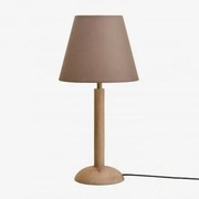 Lampa Stołowa Harry Z Drewna Mango Drewno Mango & Brązowa Moka Ø25 Cm Caracas - Sklum